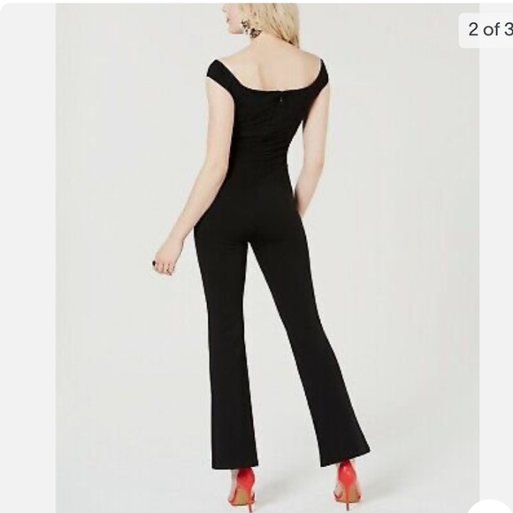 New Guess Jaziel Off shoulder Knit Stretch Jumpsuit M 6 - Picture 2 of 8